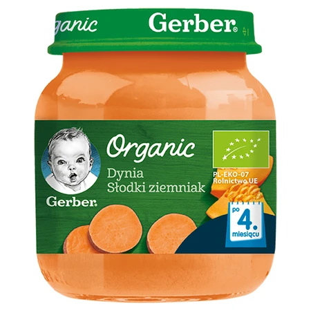 Gerber Вечеря органічна, гарбуз, картопля, з 4 місяців, 125 г: ціни та характеристики
