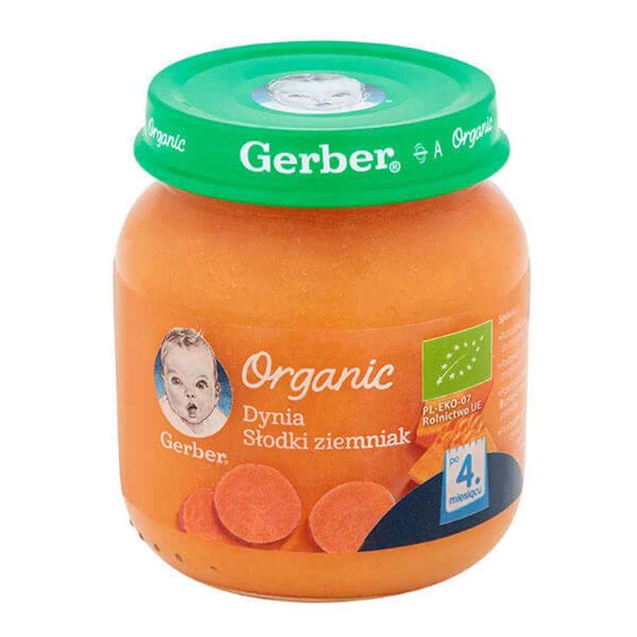 Gerber Вечеря органічна, гарбуз, картопля, з 4 місяців, 125 г: ціни та характеристики