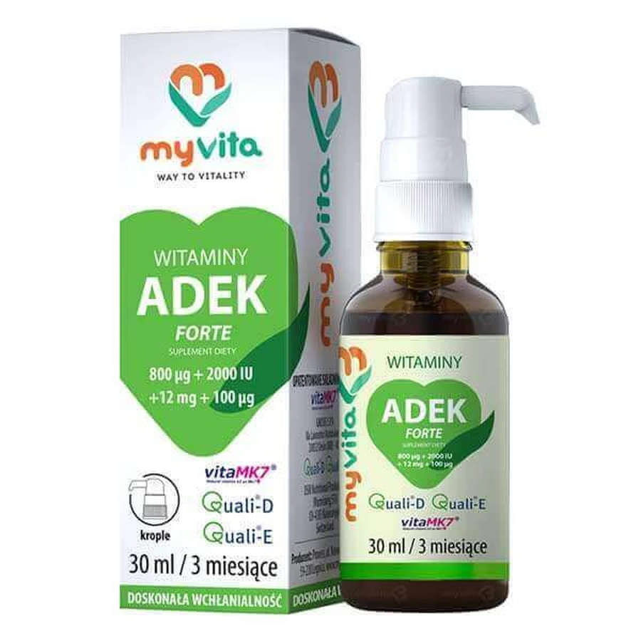 MyVita, Вітаміни ADEK Forte, краплі, 30 мл: ціни та характеристики