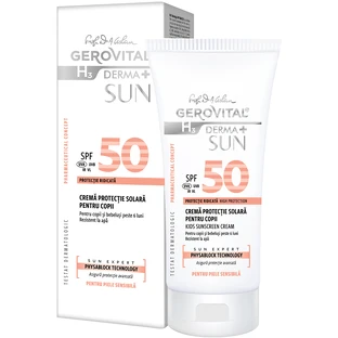 Сонцезахисний крем для дітей SPF50 Gerovital H3 Derma+ Sun, 100 мл, Farmec