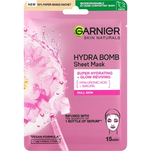 Garnier Skin Naturals текстильная маска с экстрактом сакуры 28 г