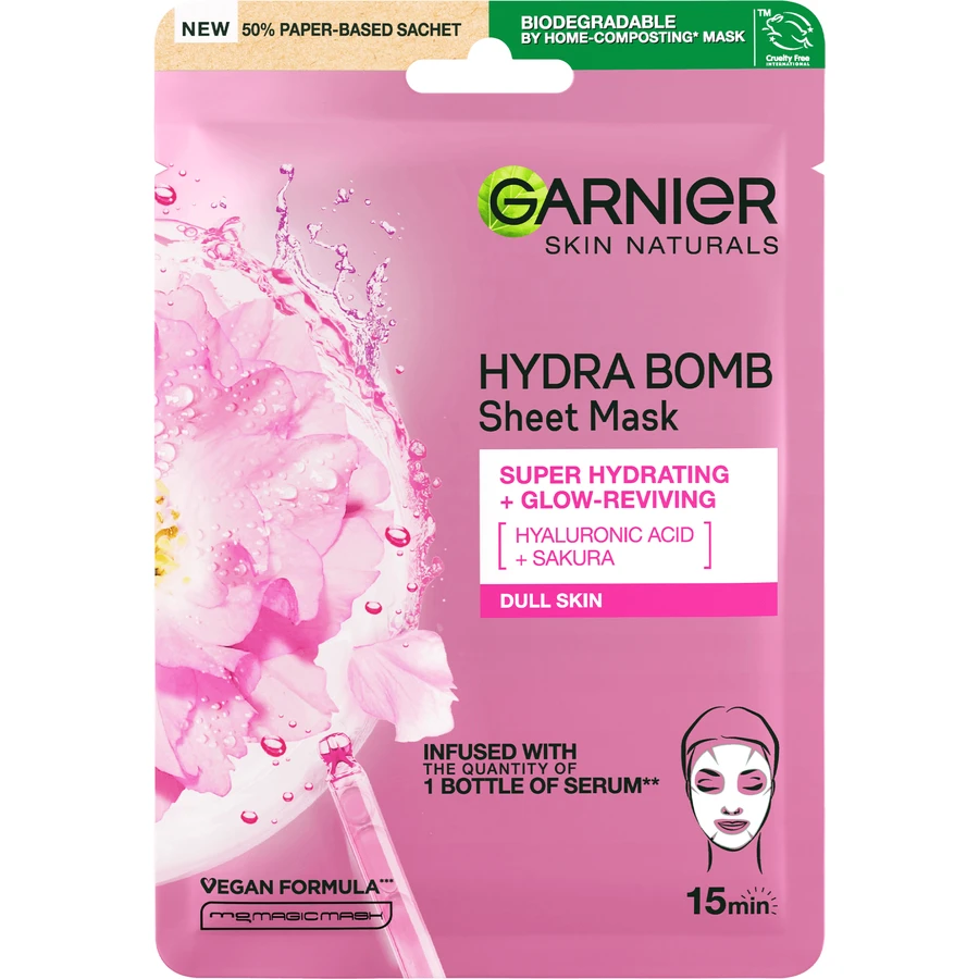 Garnier Skin Naturals текстильная маска с экстрактом сакуры 28 г: цены и характеристики