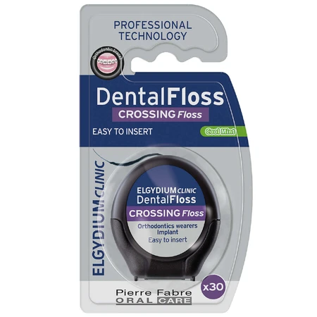 Elgydium Clinic DentalFloss Crossing, зубна нить для брекетів та імплантатів: ціни та характеристики