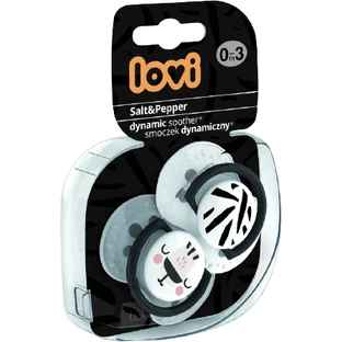 LOVI Dynamic Soother Salt&Pepper 6-18m 2 шт.