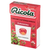 Ricola клюква, швейцарские травяные конфеты, клюква, без сахара, 27,5 г