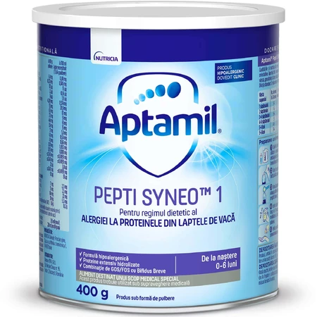Молочна суміш Aptamil Pepti Pepti Syneo 1, 0-6 місяців, 400 г, Nutricia: ціни та характеристики