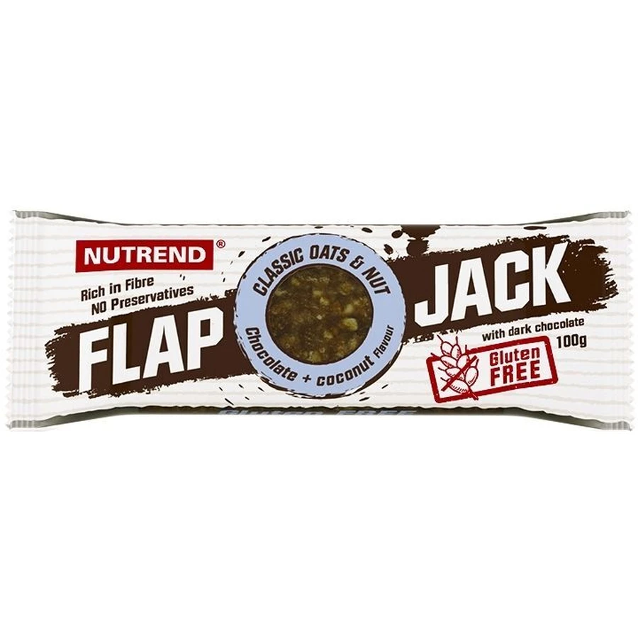 Nutrend FLAPJACK БЕЗ ГЛЮТЕНУ, шоколад + кокос з гарячим шоколадом 100 г: ціни та характеристики