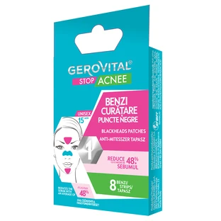 Смужки Gerovital Stop Acne Blackheads Treatment Strips для очищення від чорних крапок, 8 шт.
