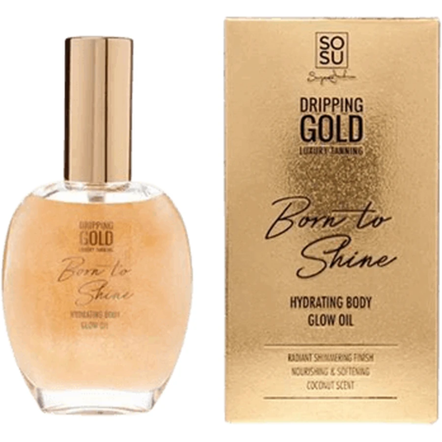 SOSU Cosmetics Зволожуюча олійка для тіла Born to Shine з глітером золотистого кольору 50 мл: ціни та характеристики