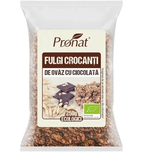Органические хрустящие овсяные хлопья с шоколадом, 250 г, Pronat