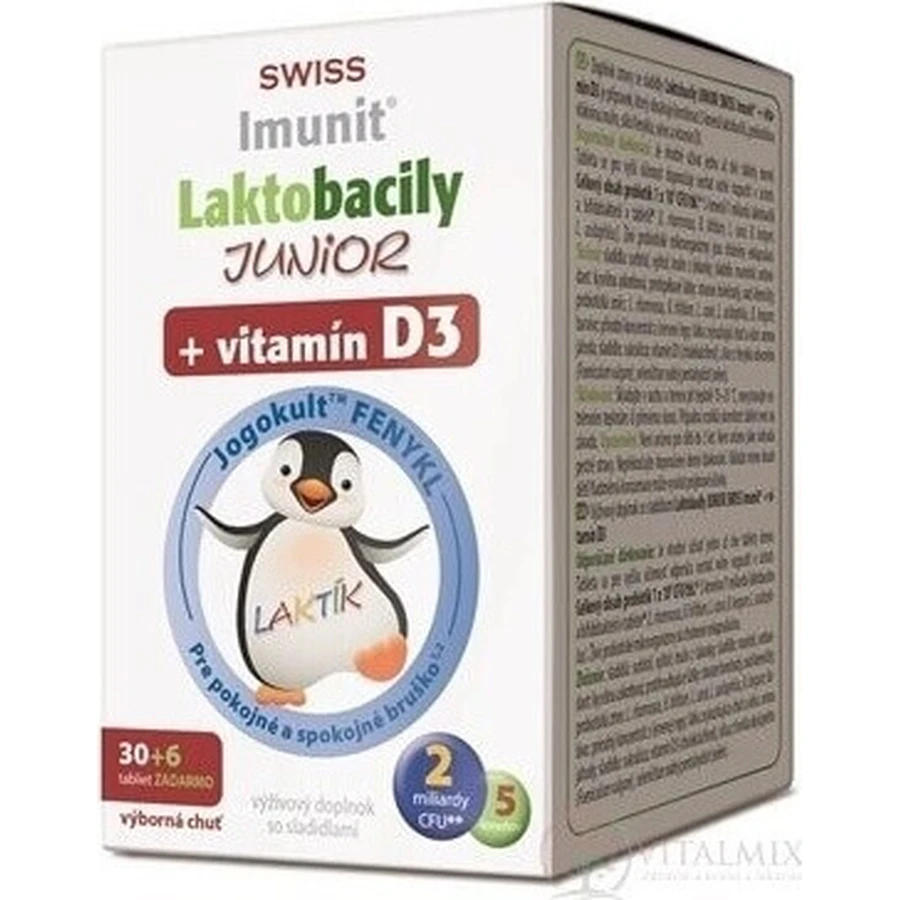 SWISS Lactobacilli JUNIOR Immunit + витамин D3 30+6 табл. 1×36 табл, витамины: цены и характеристики