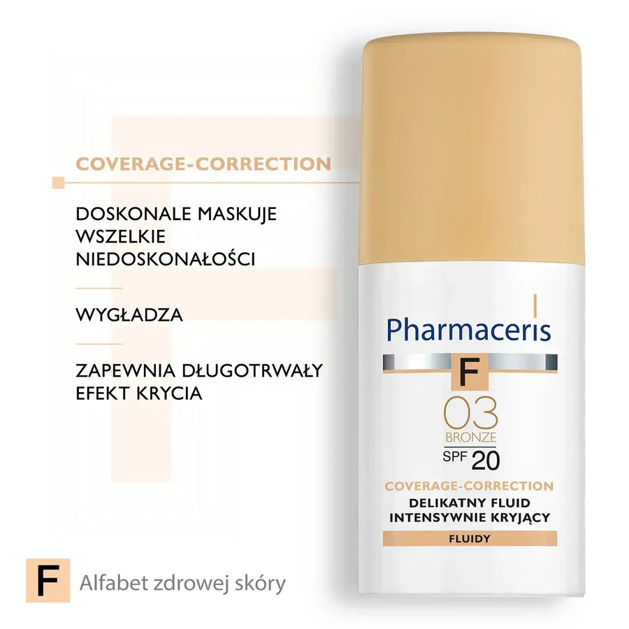 Pharmaceris F, Непрозорий флюїд 03 Бронза, SPF 20, 30 мл: ціни та характеристики