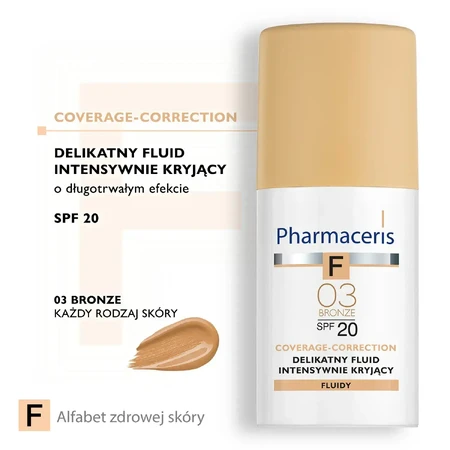 Pharmaceris F, Непрозорий флюїд 03 Бронза, SPF 20, 30 мл: ціни та характеристики