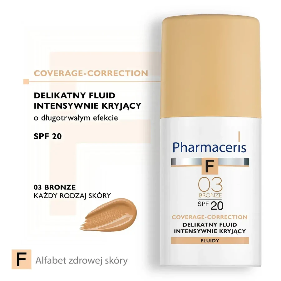 Pharmaceris F, Непрозорий флюїд 03 Бронза, SPF 20, 30 мл: ціни та характеристики