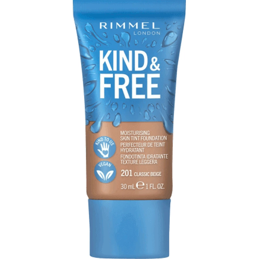 Тональний крем Rimmel London Kind&Free Foundation 201 Classic Beige, 30 мл: ціни та характеристики