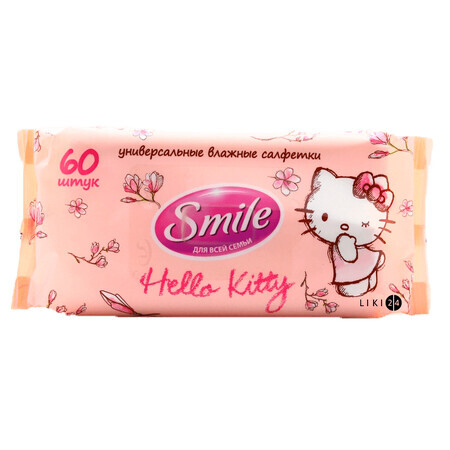 Вологі серветки Smile Hello Kitty Універсальні 60 шт