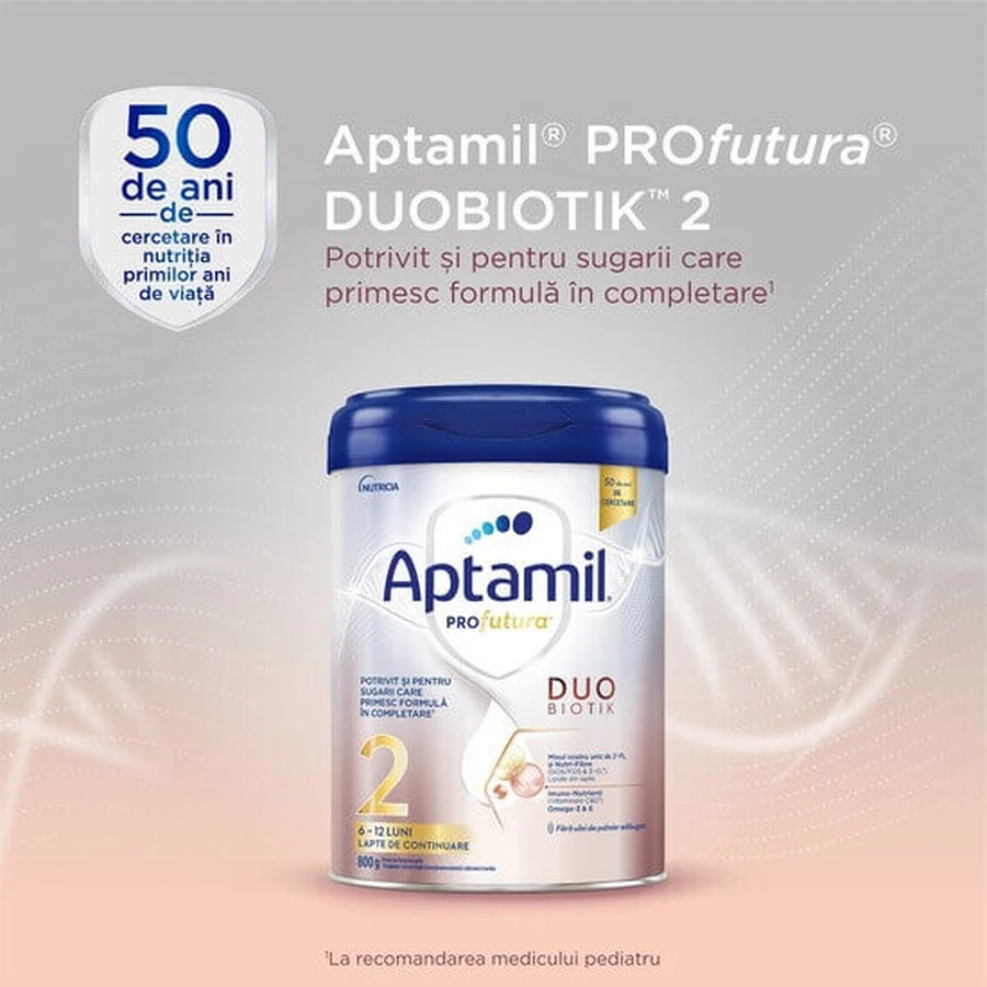 Суха молочна суміш Aptamil ProFutura 2 Duo Biotik, для дітей з 6 до 12 місяців, 800 г: ціни та характеристики