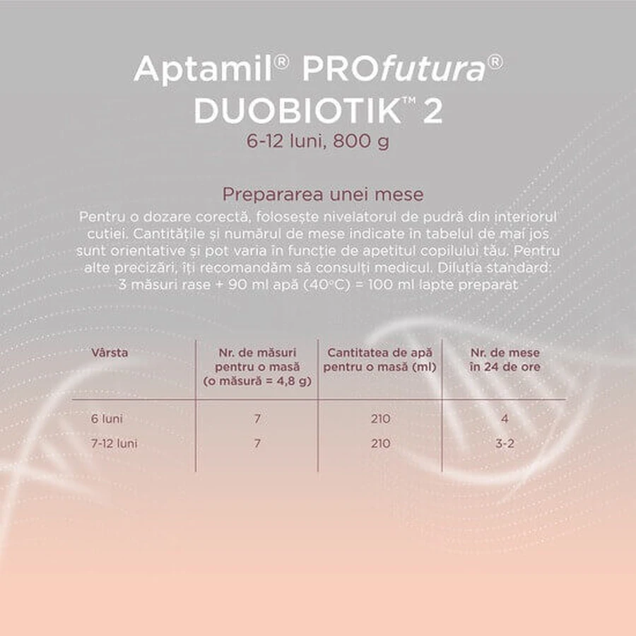 Суха молочна суміш Aptamil ProFutura 2 Duo Biotik, для дітей з 6 до 12 місяців, 800 г: ціни та характеристики