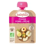 Органическое пюре из яблок, груш и персиков, 90 гр, Babybio