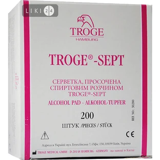 Спиртовые салфетки Troge -Sept Alcohol Pad Troge -Sept, №200