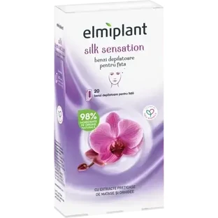 Смужки для епіляції обличчя з олією мтази та орхідеї Silk Sensation, 20 смужок 2 трави, Elmiplant