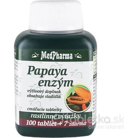 MedPharma PAPAYA ENZYME 1×107 шт, пищевая добавка: цены и характеристики