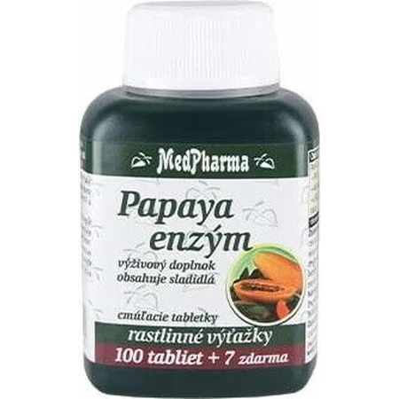MedPharma PAPAYA ENZYME 1×107 шт, пищевая добавка: цены и характеристики