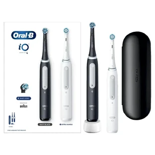 Електрична зубна щітка Oral B iO Series 4 Duo Black&White 1×1, електрична зубна щітка