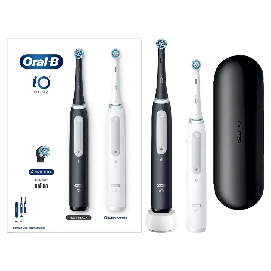 Електрична зубна щітка Oral B iO Series 4 Duo Black&White 1×1, електрична зубна щітка: ціни та характеристики