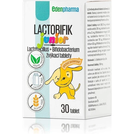 EDENPharma ЛАКТОБИФИК джуниор 1×30 шт, таблетки для ингаляций, апельсиновый вкус: цены и характеристики