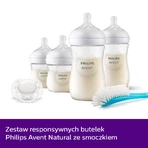 Avent Natural Response, набор из 4 реагирующих бутылочек + щеточка для чистки + ультрамягкая пустышка, SCD838/11: цены и характеристики