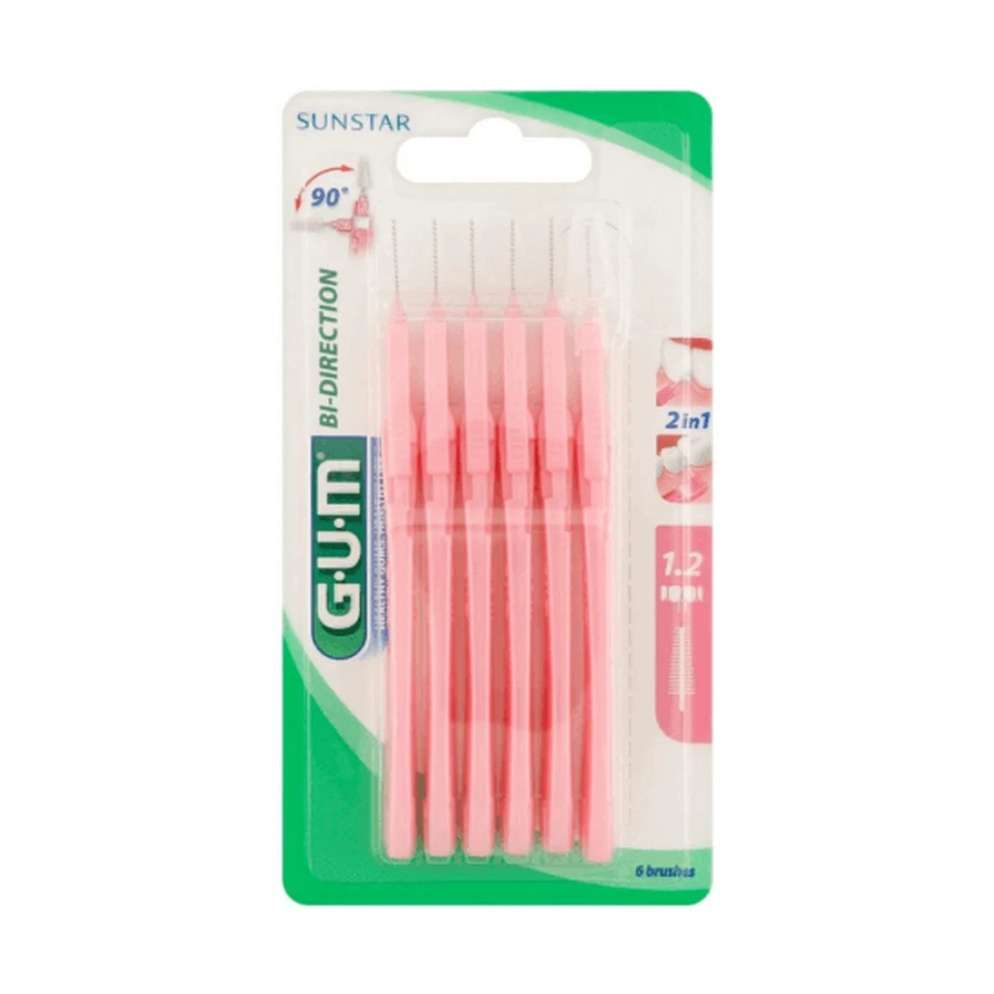 Міжзубні щітки 1,2 мм Bi Direction, 6 штук, Sunstar Gum: ціни та характеристики