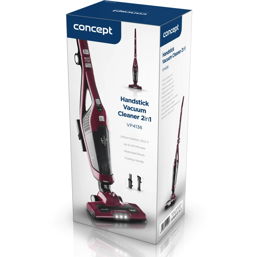 Пылесос Concept Cordless Type VP4136 красный: цены и характеристики
