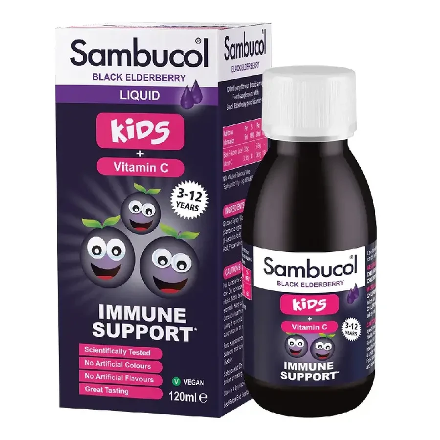 Сироп Sambucol Kids чорна бузина з вітаміном С для дітей від 3 років, 120 мл: ціни та характеристики