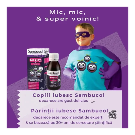 Сироп Sambucol Kids чорна бузина з вітаміном С для дітей від 3 років, 120 мл: ціни та характеристики