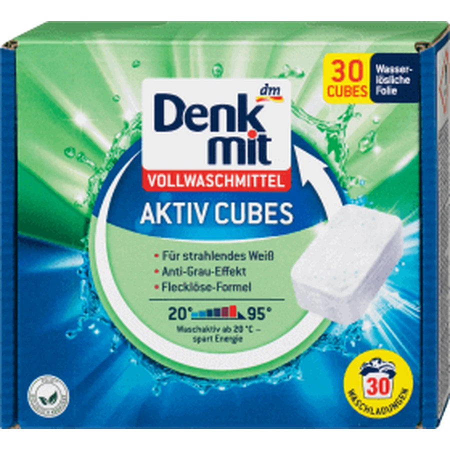 Denkmit White стиральный порошок твердые кубики активного порошка 30 splri, 30 шт: цены и характеристики
