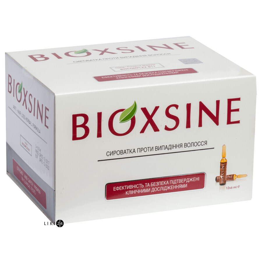 Сироватка Bioxsine проти випадіння волосся ампули 6 мл, №12: ціни та характеристики