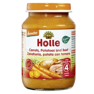 Эко-пюре Holle Baby Food с морковью, картофелем и говядиной, +4 месяца, 190 г