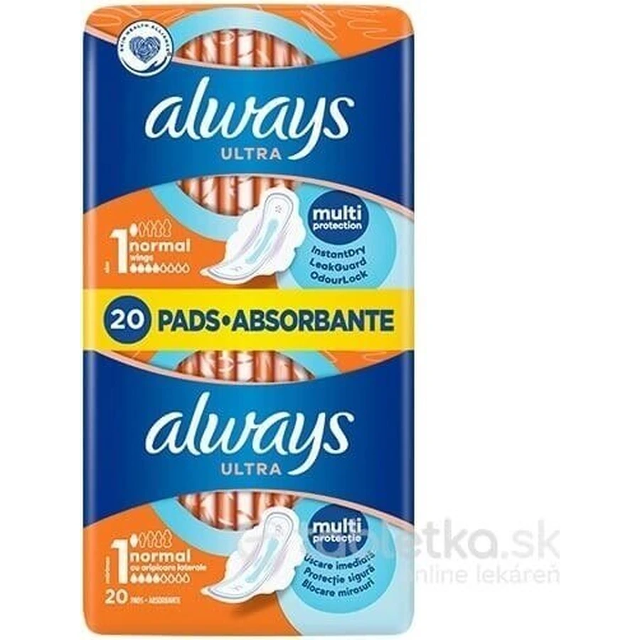 Завжди Ultra Duo 20шт Normal Plus 1×20 шт, менструальні прокладки: ціни та характеристики