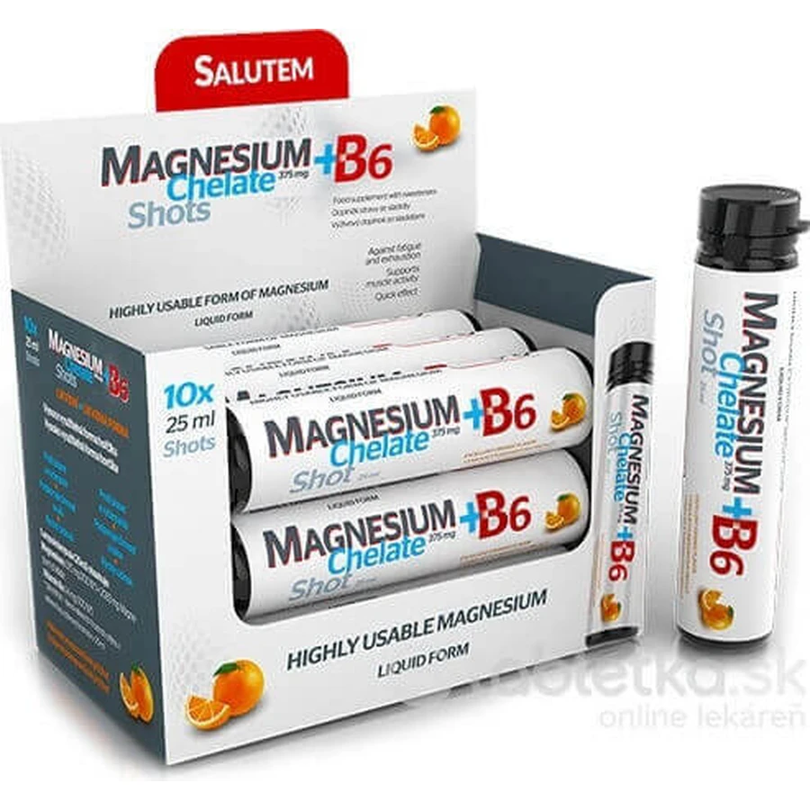 MAGNESIUM хелат + B6 оранжевый SALUTEM 1×10 шт, пищевая добавка: цены и характеристики