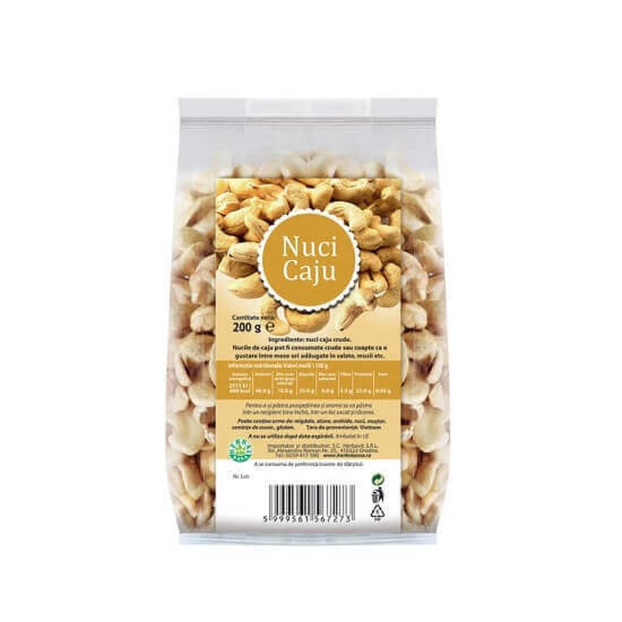 Сырые орехи кешью, 200 г, Herbal Sana: цены и характеристики