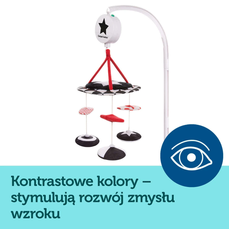 Canpol Babies, контрастна карусель з плюшевою музичною скринькою, Сенсорні іграшки, від народження, 1 шт.: ціни та характеристики
