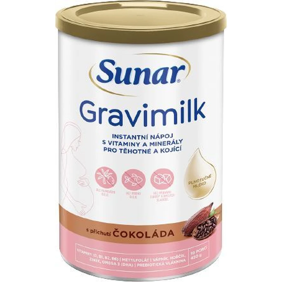 Sunar Гравимилк со вкусом шоколада для беременных и кормящих женщин 450 г: цены и характеристики
