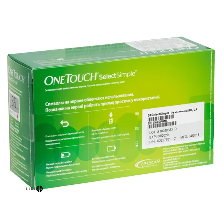 Система контроля рівня глюкози в крові one touch select simple з комплектуючими: ціни та характеристики