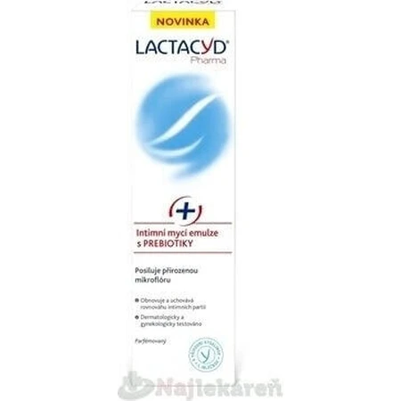 Lactacyd Интимная моющая эмульсия с пребиотиками Pharma Prebiotic Plus 1×250 мл, интимная моющая эмульсия: цены и характеристики