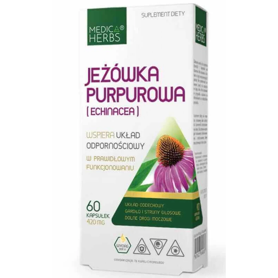 Эхинацея пурпурная (Echinacea) 420 мг, 60 капсул, Medica Herbs: цены и характеристики