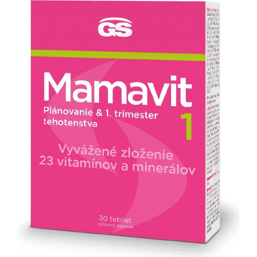 GS Мамавіт 1 Планування та 1-й триместр 30 таблеток 1×30 табл, дієтична добавка: ціни та характеристики