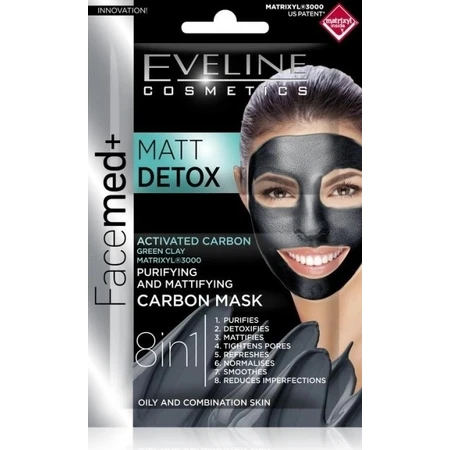 Eveline Facemed Matt Detox Face Mask 8in1 2×5 мл, маска для обличчя: ціни та характеристики