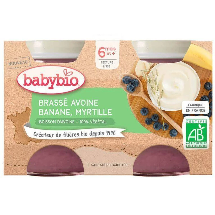 Babybio Овсяное молоко + банан + брассе из черной смородины 2 x 130 г: цены и характеристики
