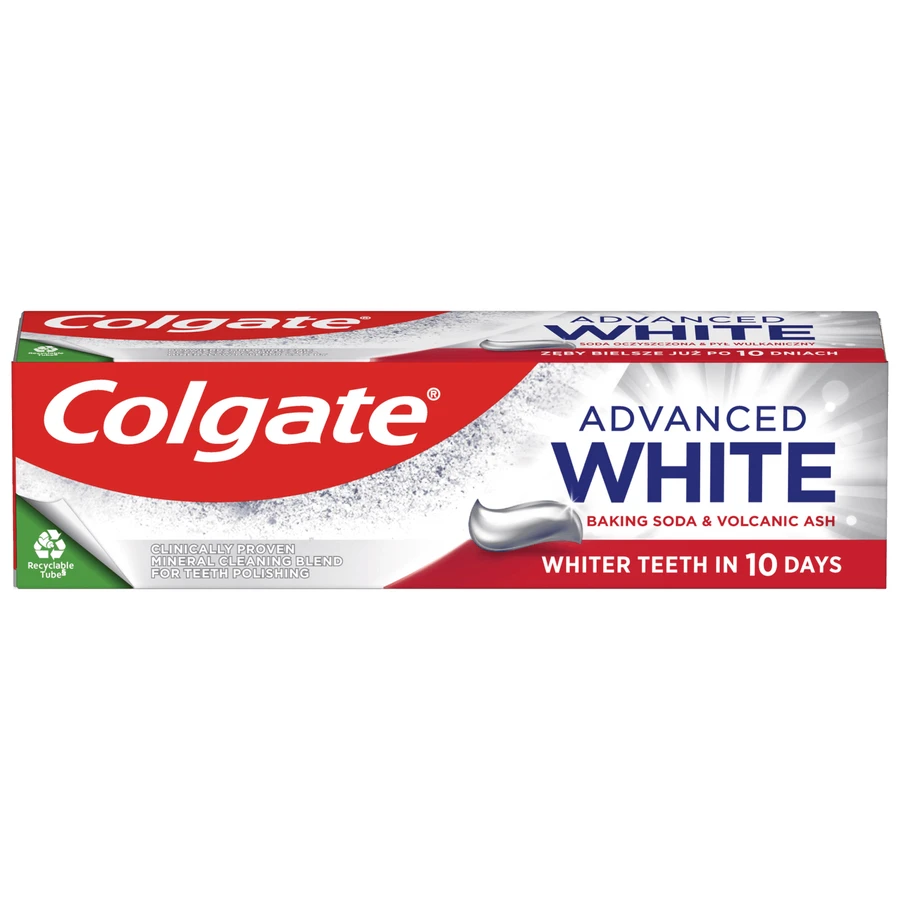 Colgate Advanced White Baking Soda & Volcanic Ash, отбеливающая зубная паста, 75 мл: цены и характеристики